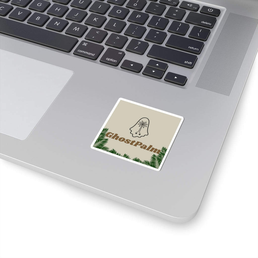GhostPalm Kiss-Cut Sticker — Tropical Ghost Logo Sticker for Laptops & Water Bottles